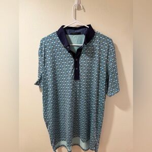 Greyson Blue and Navy Diamond Polo